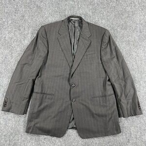 Hickey Freeman Blazer Mens 44R Gray Pinstripe Loro Piana Wool‎ Super 120s